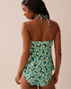 Recycled Fibers Bandeau Tankini Top A Splashing Escape|Tankinis