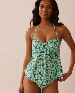 Online Recycled Fibers Draped High Waist Bikini Bottom A Splashing Escape|Eco-conscious Swimwear