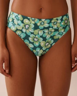 Clearance Recycled Fibers Mid Waist Brazilian Bikini Bottom A Splashing Escape|Eco-conscious Swimwear