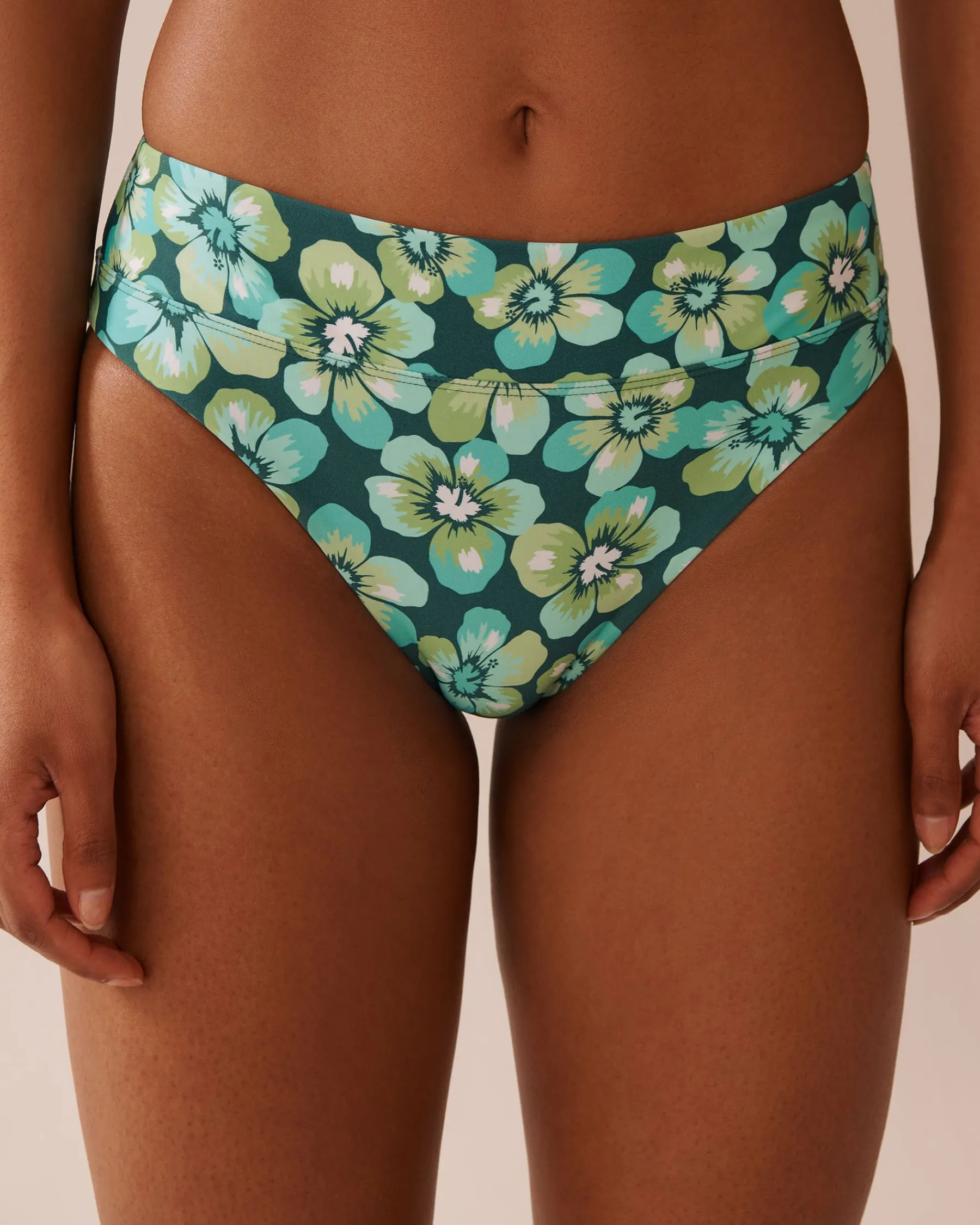 Clearance Recycled Fibers Mid Waist Brazilian Bikini Bottom A Splashing Escape|Eco-conscious Swimwear