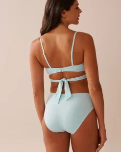 Clearance Recycled Fibers Crossed Push-up Bikini Top A Splashing Escape|Eco-conscious Swimwear