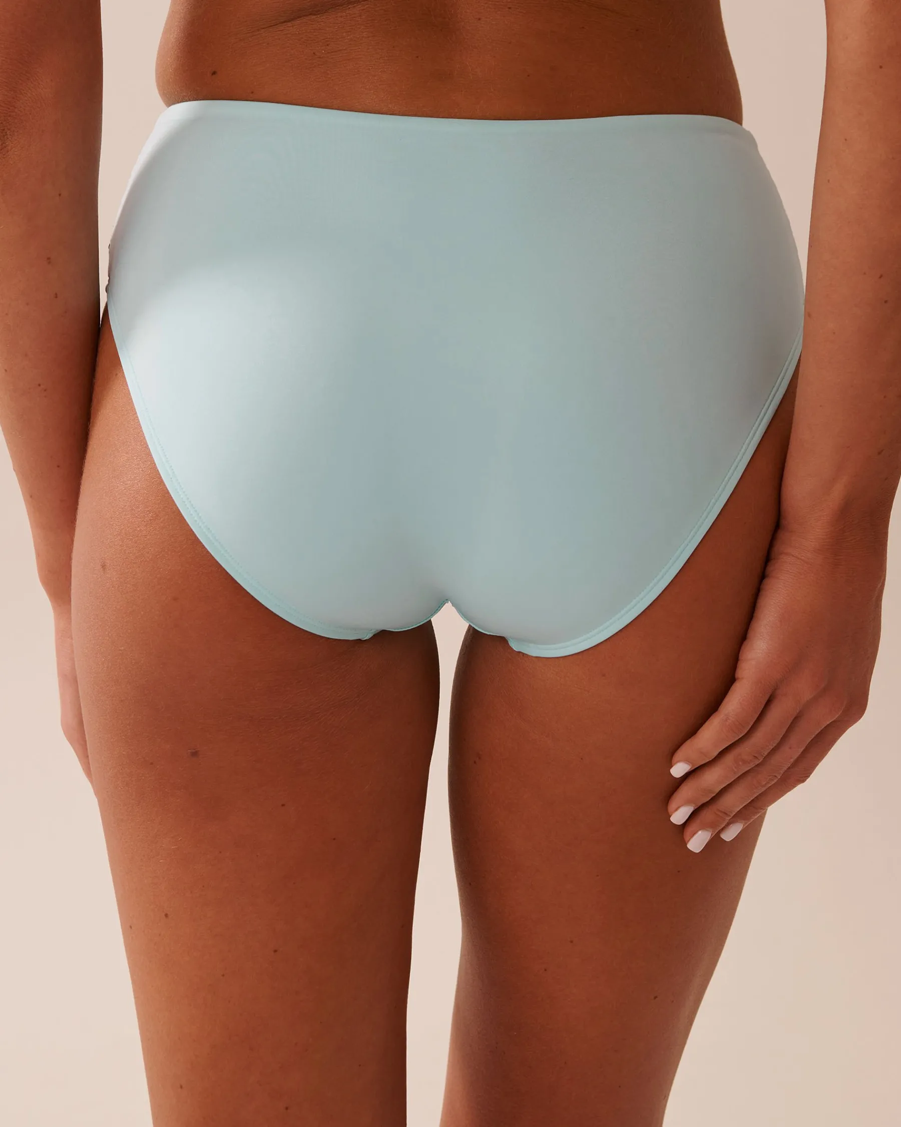 Clearance Recycled Fibers Draped Mid Waist Bikini Bottom A Splashing Escape|Eco-conscious Swimwear