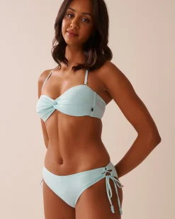 Sale Recycled Fibers Twisted Bandeau Bikini Top A Splashing Escape|Eco-conscious Swimwear