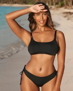 New Double Strap Bralette Bikini Top Always So Chic|Black Swimwear