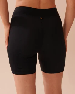 High Waist Long Swim Shorts Always So Chic|Black Swimwear