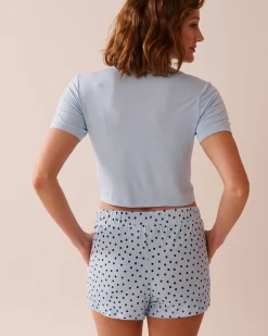Discount Butterfly Print Soft Jersey Crop T-shirt Tops