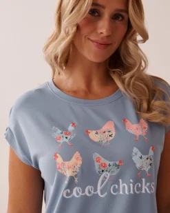 Hot Chicken Print Super Soft Sleepshirt The Peachy Dream Collection|Nightshirts