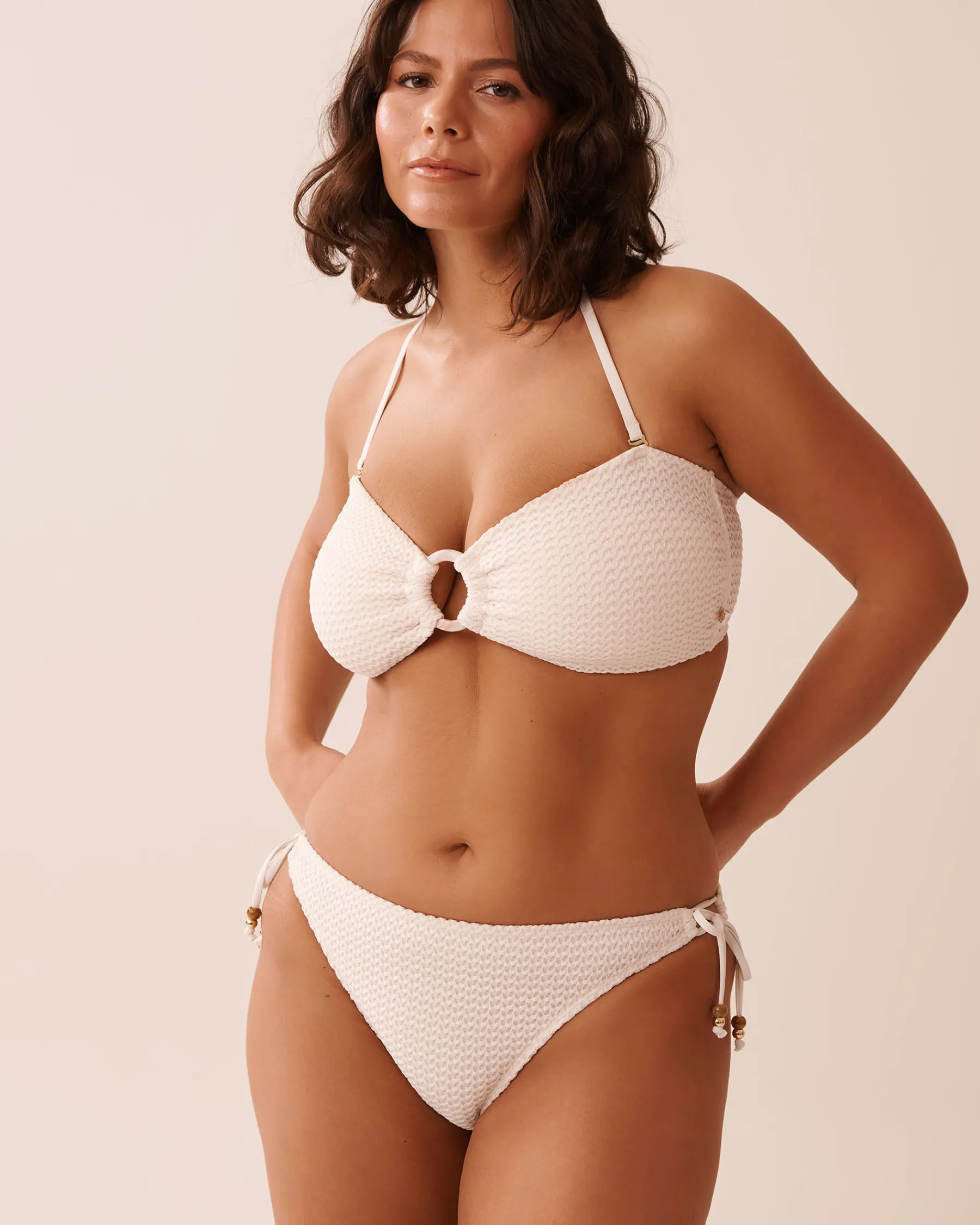 Discount Crochet Ring Bandeau Bikini Top Texture Play|On Neutral Ground