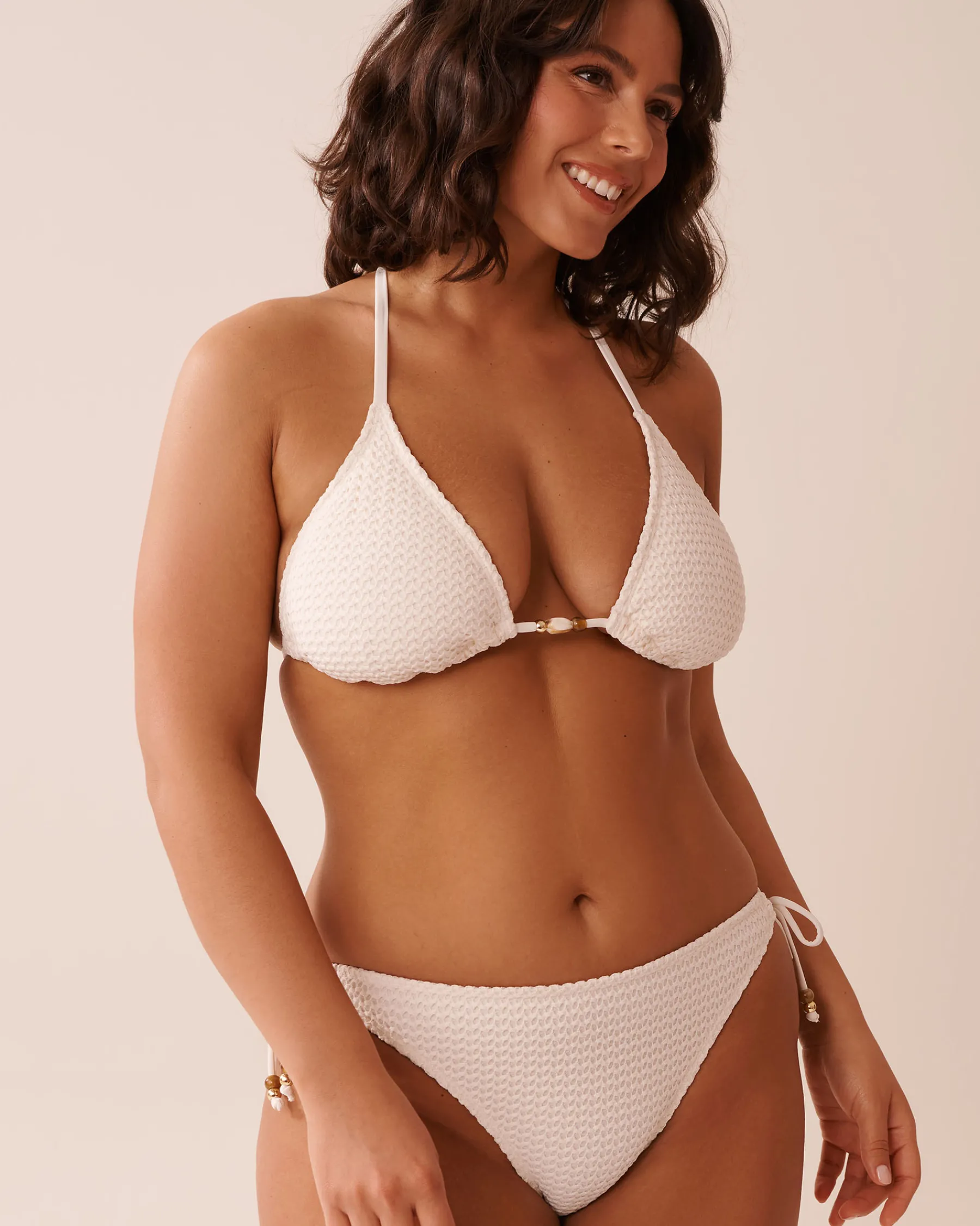 Outlet Crochet Side Tie Brazilian Bikini Bottom Texture Play|On Neutral Ground