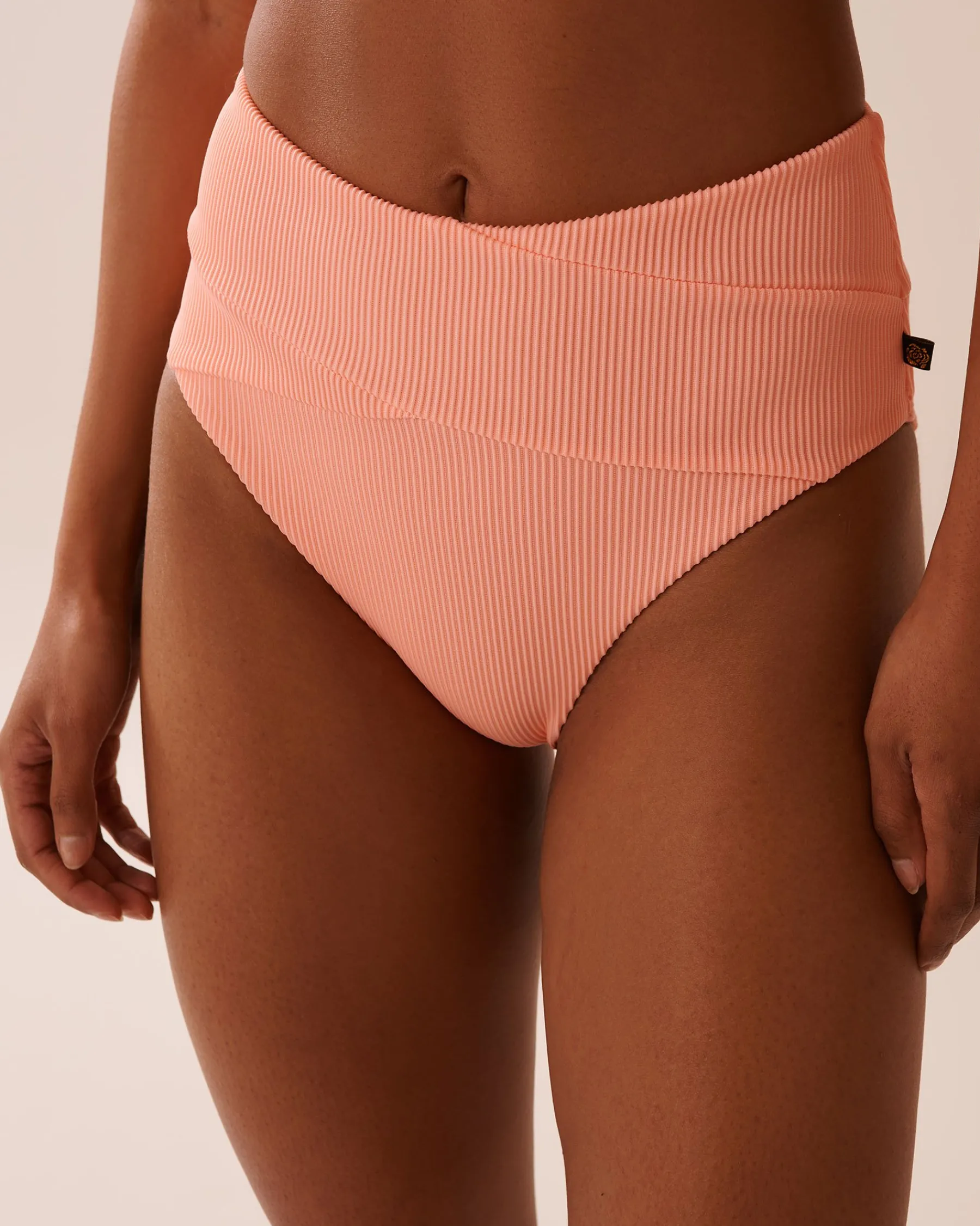 Ribbed High Waist Bikini Bottom Texture Play|Summer Romance