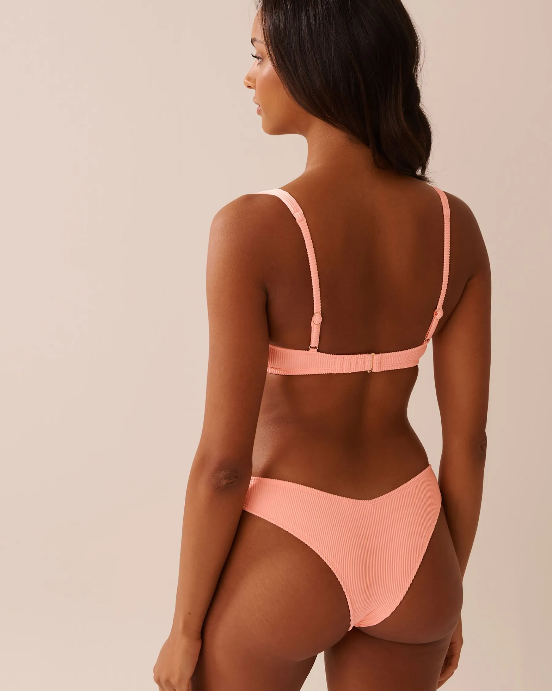 Discount Ribbed Plunge Bikini Top Texture Play|Summer Romance