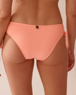 Outlet Ribbed Side Tie Cheeky Bikini Bottom Texture Play|Summer Romance