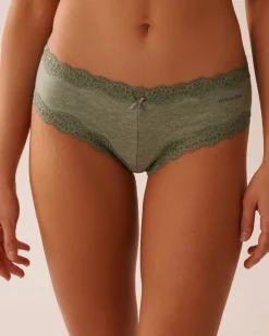 Hot Cotton and Lace Trim Cheeky Panty Cotton Panties|Cheeky