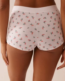 Clearance Cotton and Logo Elastic Band High Waist Boyleg Panty BOY Cotton Panties|Boyshort