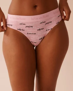 Hot Cotton and Logo Elastic Band Thong Panty Cotton Panties|Thong