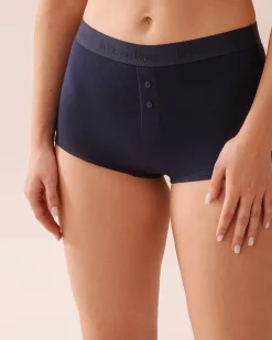 Sale Cotton and Logo Elastic Band High Waist Boyleg Panty BOY Cotton Panties|Boyshort