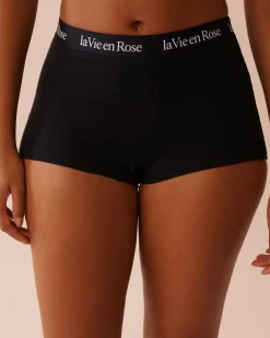 New Cotton and Logo Elastic Band High Waist Boyleg Panty BOY Cotton Panties|High Waist
