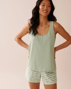 Discount Cotton Henley Cami Cotton Pajamas|Tops