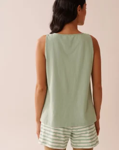 Discount Cotton Henley Cami Cotton Pajamas|Tops