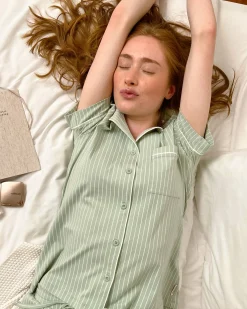 Clearance Cotton Short Sleeve Button-down Shirt Cotton Pajamas|Tops