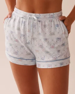 Best Crab Print Super Soft Pajama Shorts The Peachy Dream Collection|Bottoms