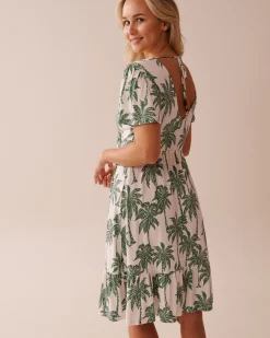 Sale Crepe Short Sleeve Dress Beachwear