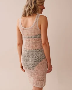 New Crochet Sleeveless Dress Texture Play|Beachwear