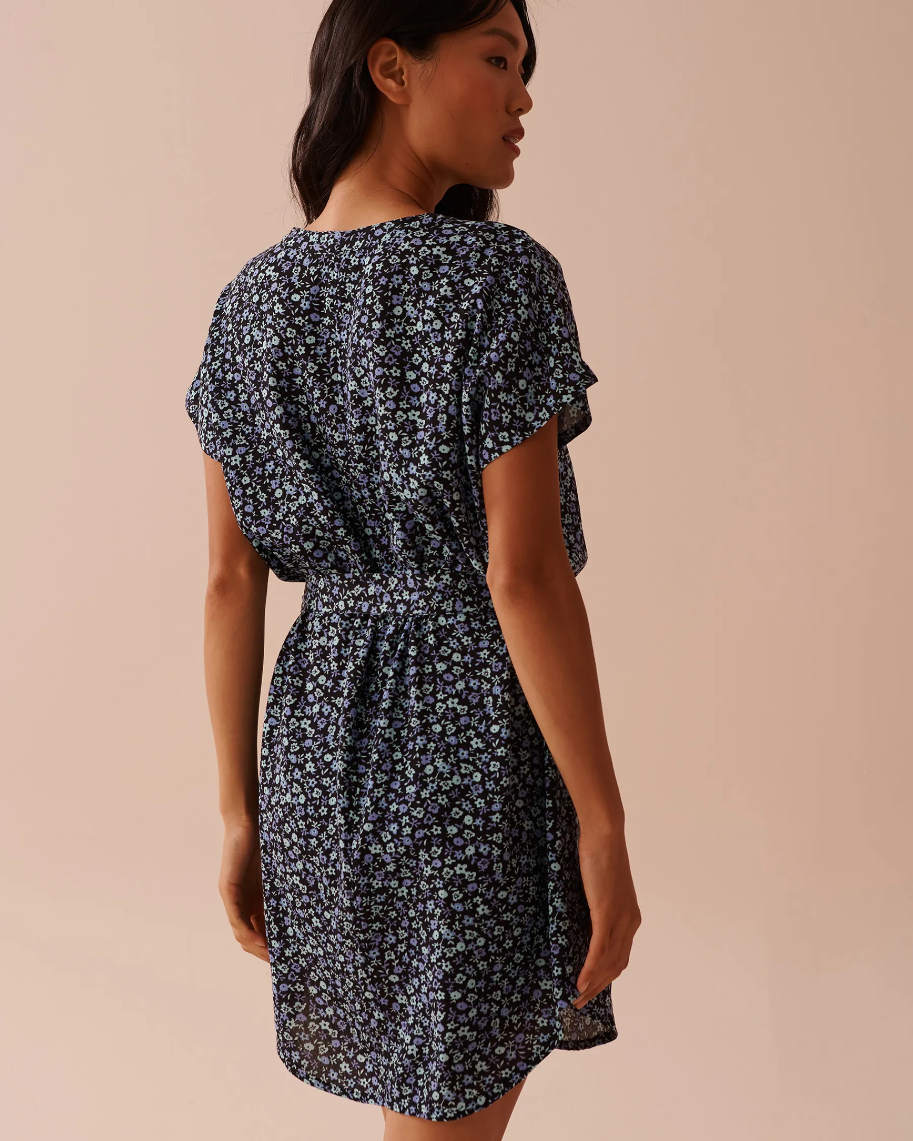 Discount Floral Gauze Short Dress Beachwear