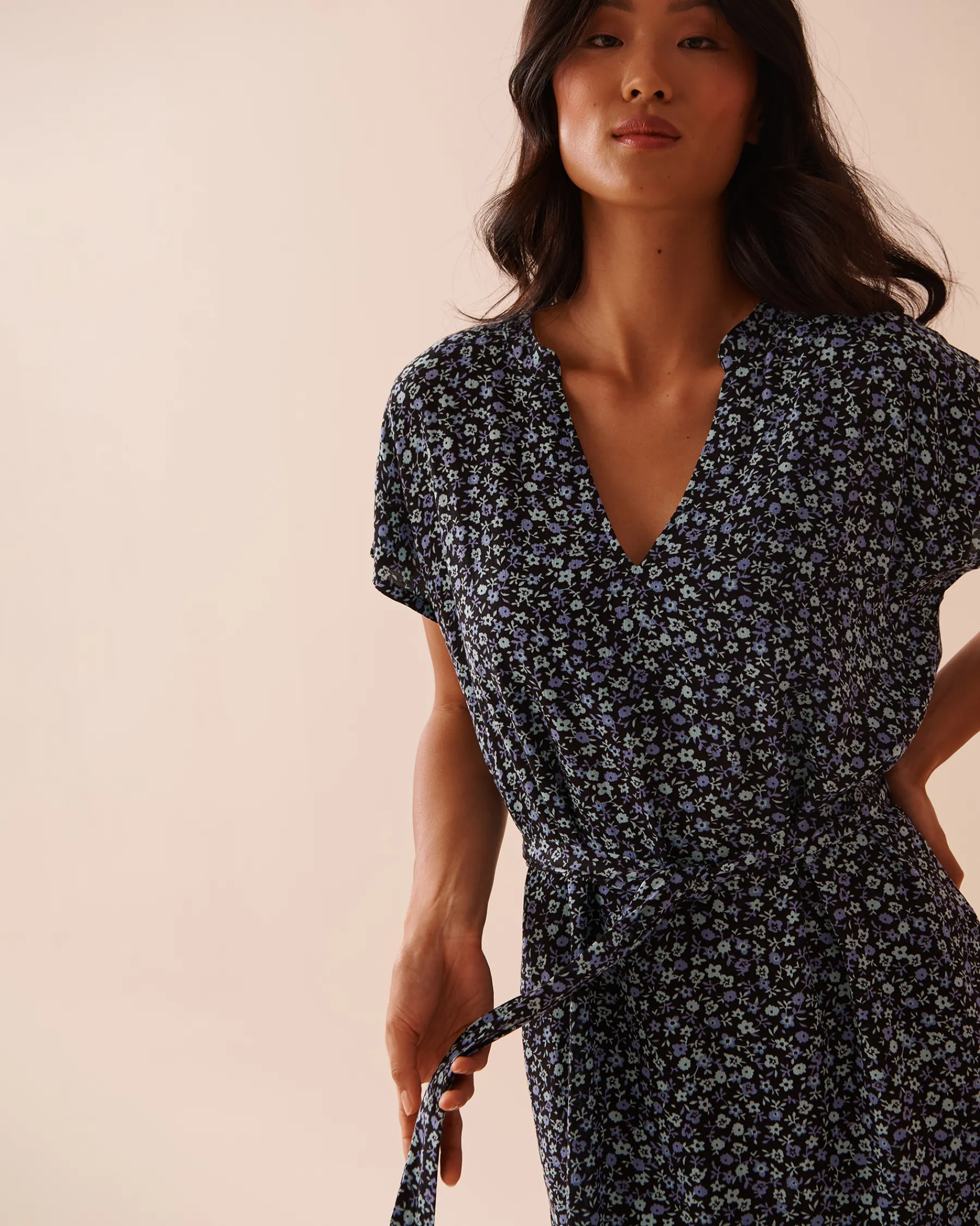 Discount Floral Gauze Short Dress Beachwear