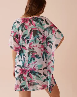 Hot Floral Mesh Poncho Beachwear