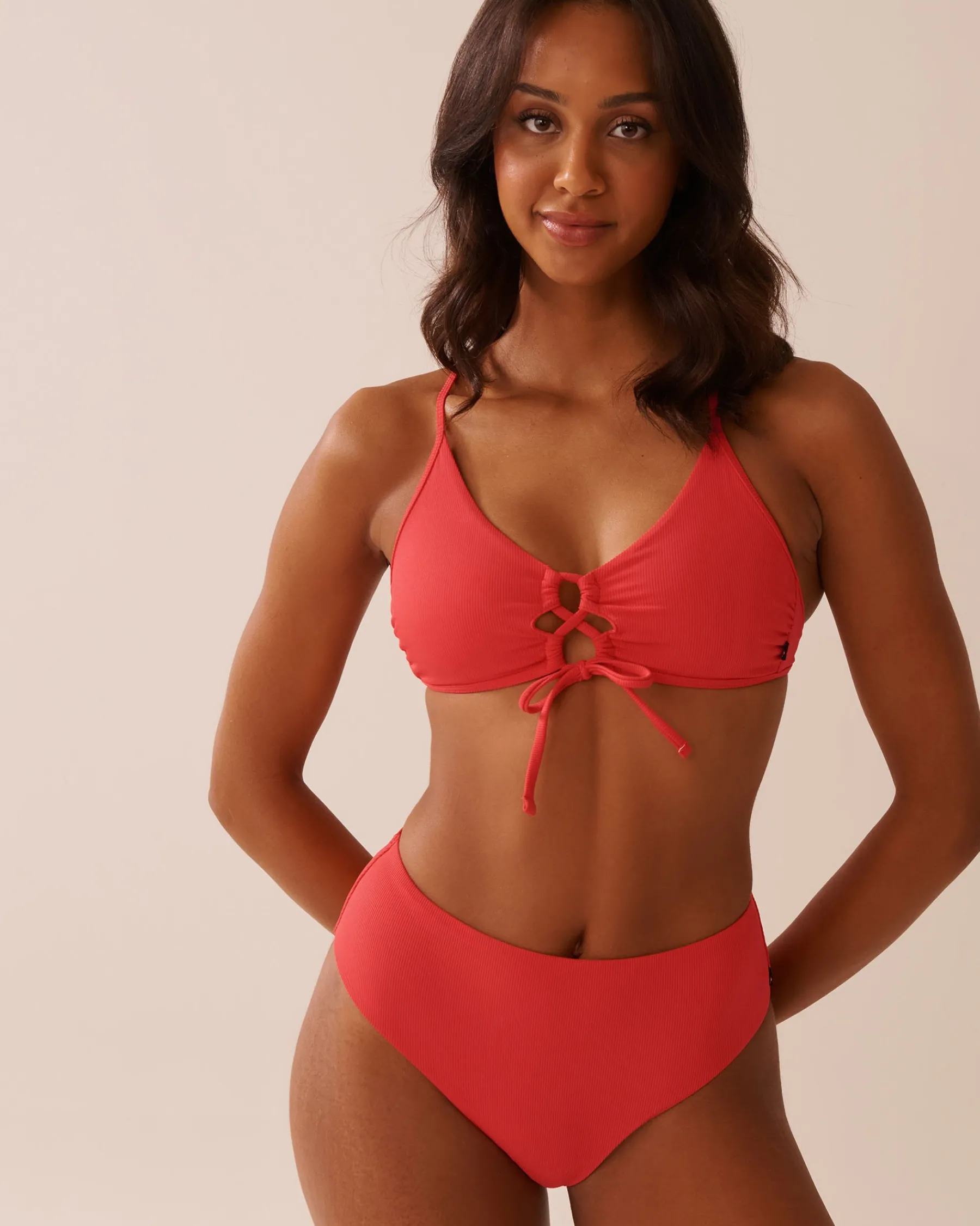 Discount HIBISCUS Crisscross Detail Ribbed Bralette Bikini Top Texture Play|Summer Romance