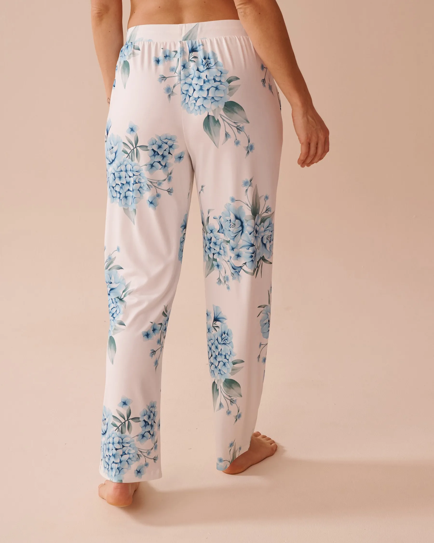Hot Hydrangea Print Super Soft Pajama Pants The Peachy Dream Collection|Bottoms