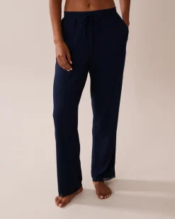 Outlet Lace Trim Ribbed Jersey Pajama Pants Bottoms