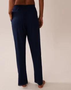 Outlet Lace Trim Ribbed Jersey Pajama Pants Bottoms
