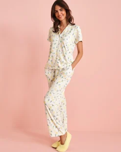 Hot Lemon Print Super Soft Pajama Pants The Peachy Dream Collection|Bottoms