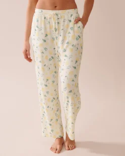Hot Lemon Print Super Soft Pajama Pants The Peachy Dream Collection|Bottoms