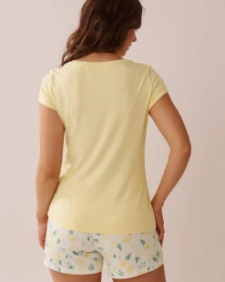 Best Lemon Print Super Soft T-shirt The Peachy Dream Collection|Tops