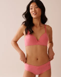Online Lightly Lined Wireless Cotton Bra T-shirt Bras|Demi Cup