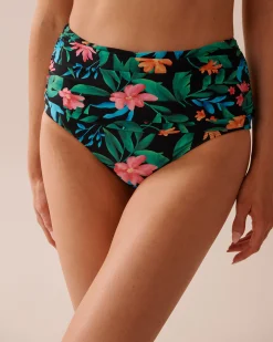 Discount Draped High Waist Bikini Bottom Bottoms