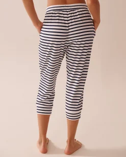 Discount Nautical Stripe Super Soft Pajama Capris The Peachy Dream Collection|Bottoms