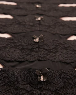 Discount 5-Pack Microfiber and Wide Lace Band Thong Panty Panty Packs|Thong