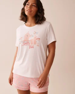 Clearance Seagull Print Super Soft T-shirt The Peachy Dream Collection|Tops