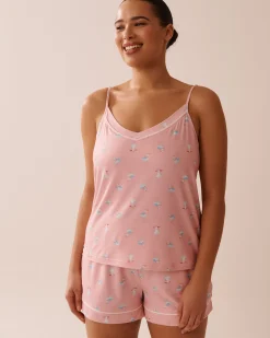Best Seagull Print Super Soft Cami with Shelf Bra The Peachy Dream Collection|Tops