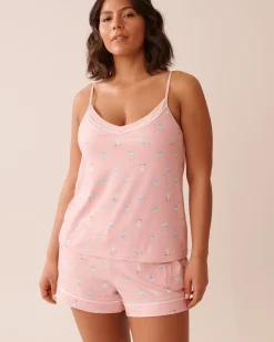 Best Seagull Print Super Soft Cami with Shelf Bra The Peachy Dream Collection|Tops