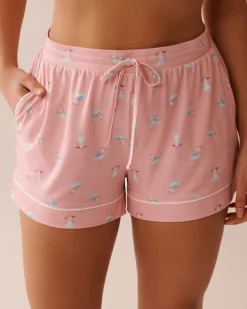 Online Seagull Print Super Soft Pajama Shorts The Peachy Dream Collection|Bottoms