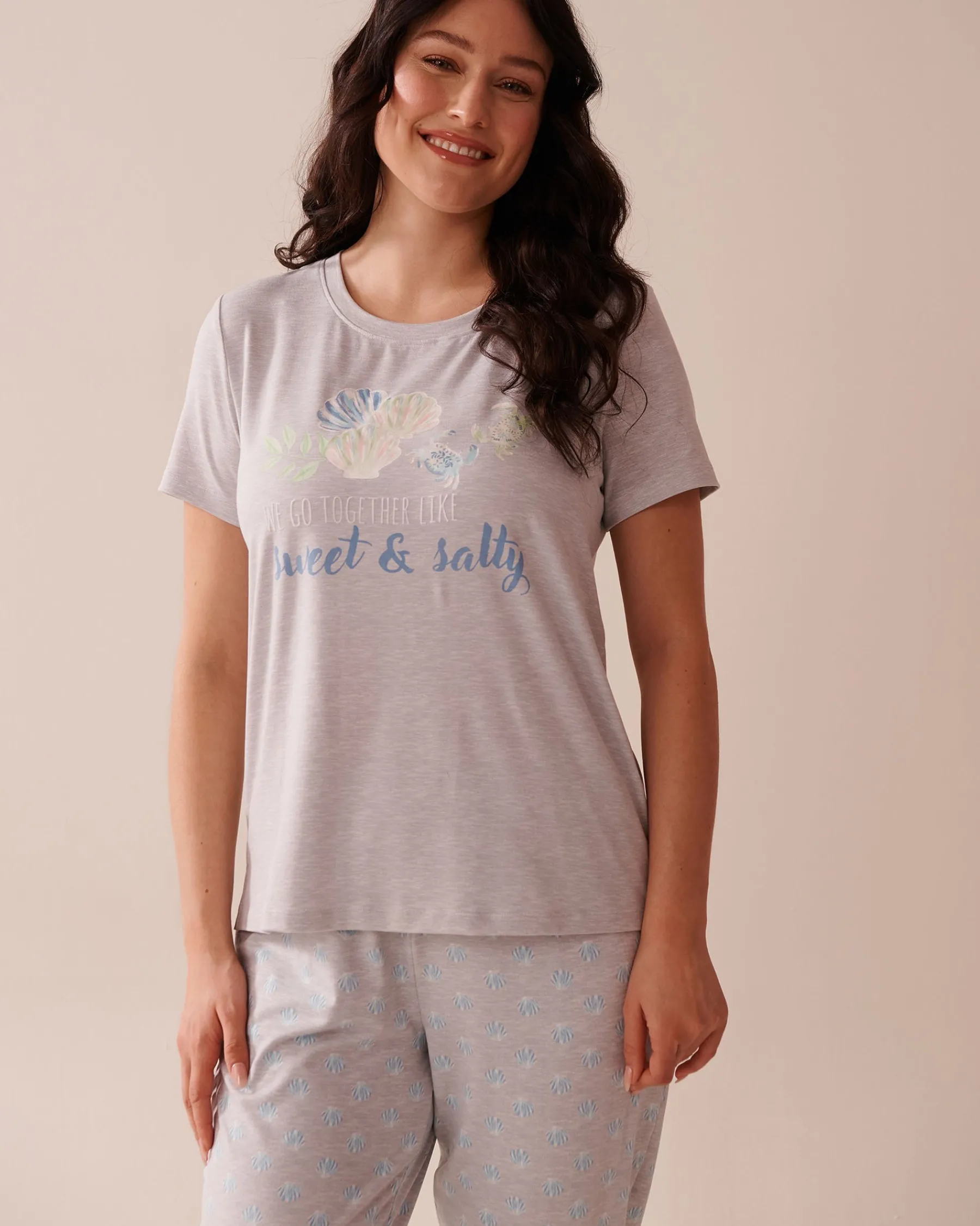 Outlet Seashell Print Super Soft T-shirt The Peachy Dream Collection|Tops