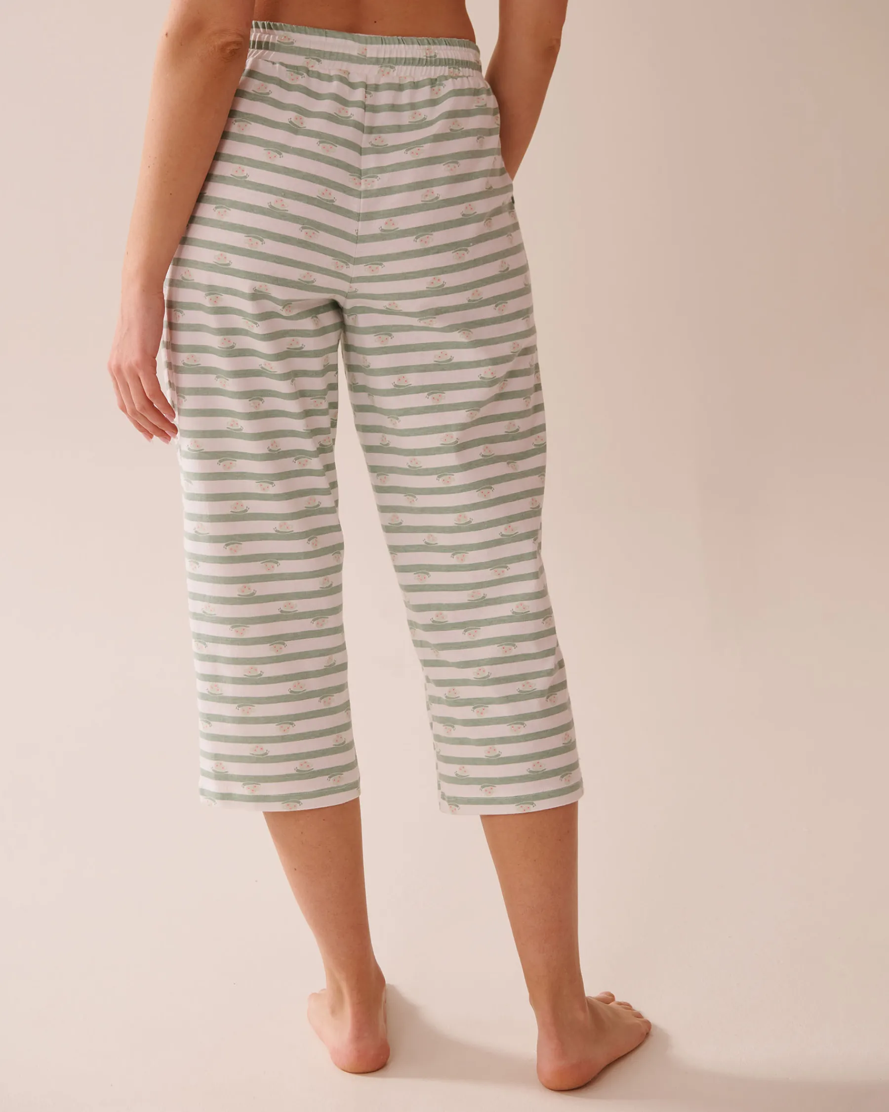 Sale Snail Print Cotton Pajama Capris Cotton Pajamas|Bottoms