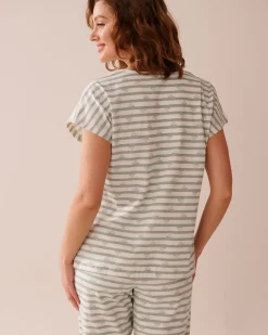Snail Print Cotton T-shirt Cotton Pajamas|Tops
