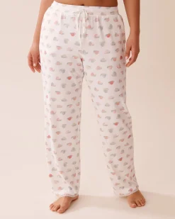 Discount Snail Print Lace Trim Super Soft Pajama Pants The Peachy Dream Collection|Bottoms