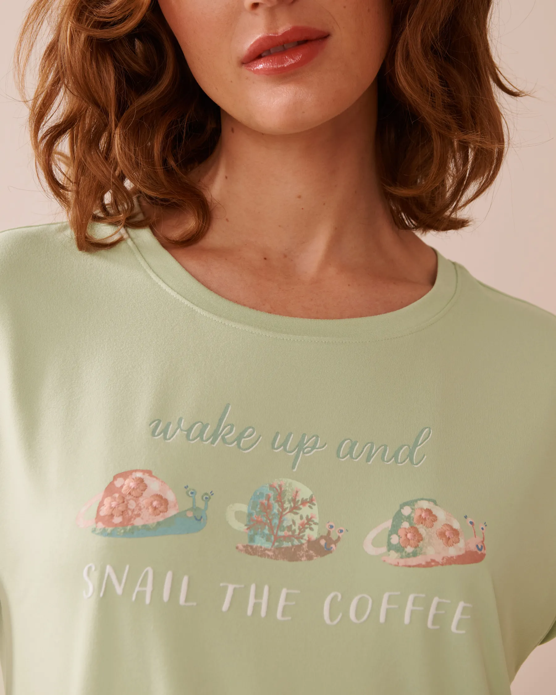 Hot Snail Print Super Soft Sleepshirt The Peachy Dream Collection|Nightshirts
